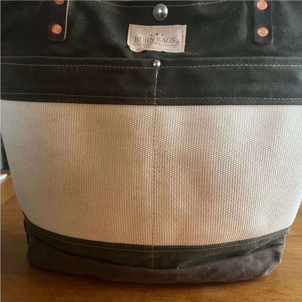 Burn Bag-olive green canvas